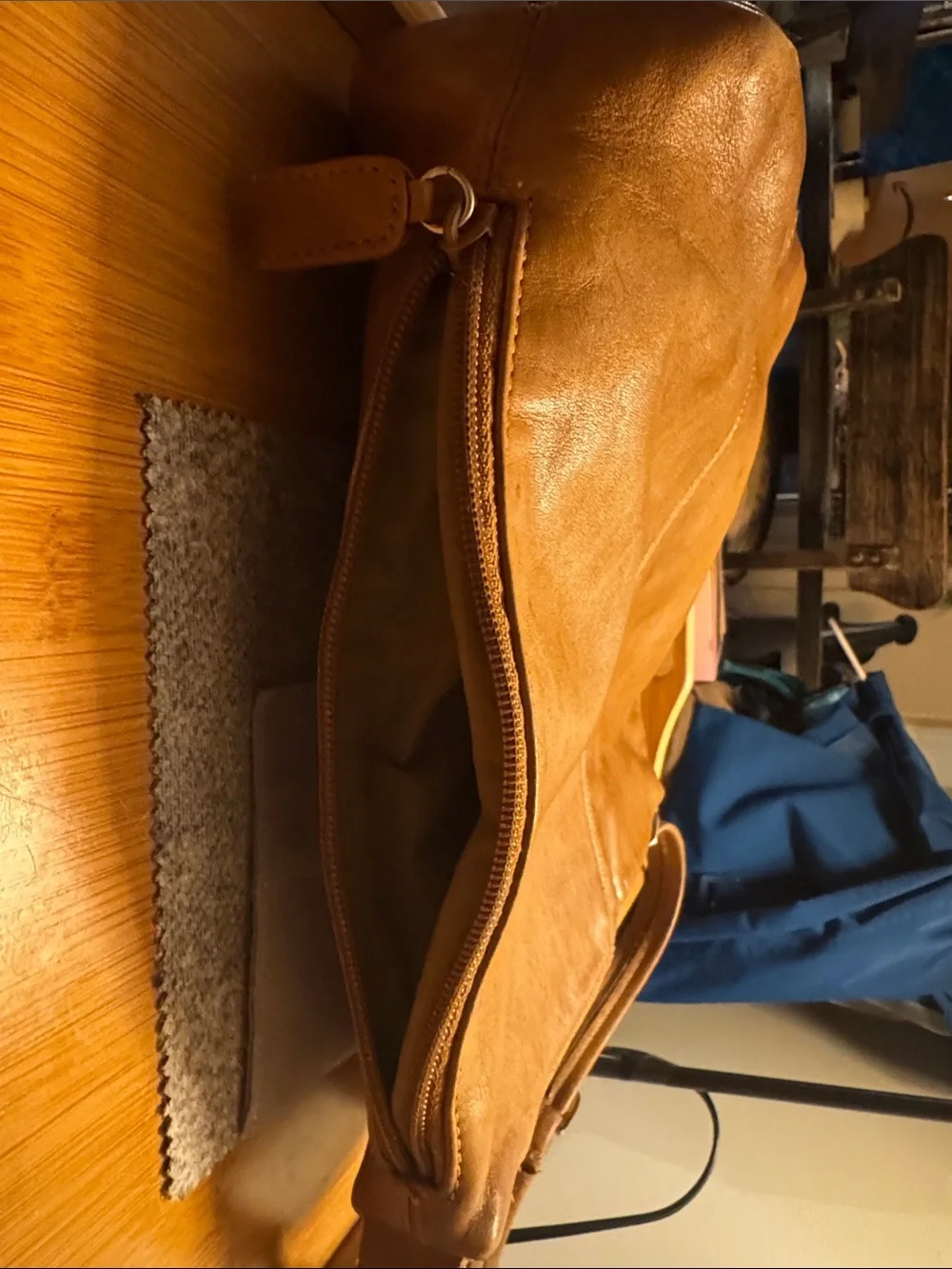 Tignanello Cognac Brown Leather Messenger Crossbody